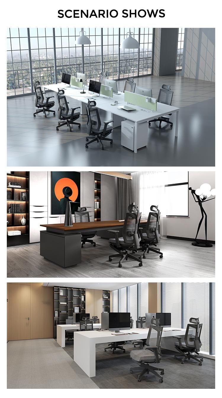 All Black Color Modern Guangzhou Office Mesh Fabric Smart Boss High Back Ergonomic Executive Office Chair