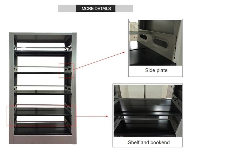 Single Sided Bookshelf Knock Down Metal Bookshelf