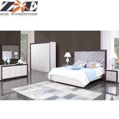Foshan Latest MDF High Gloss PU Painting Bedroom Furniture with Bevelled Frame