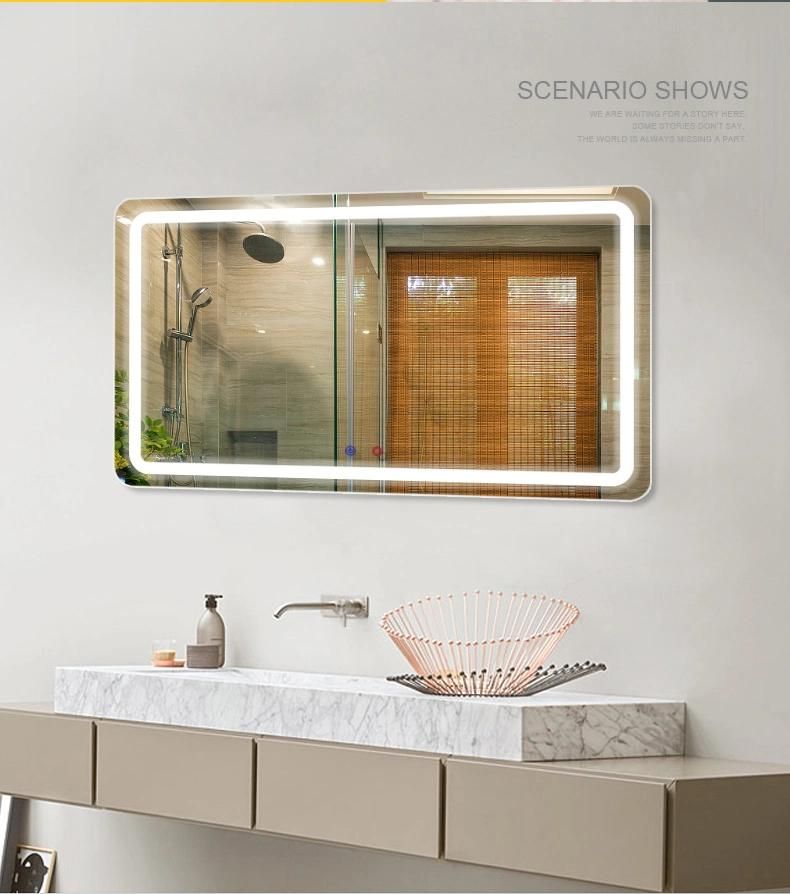 Luxury Hotel Touch Screen Bathroom Mirror Anti-Fog Lighted Mirror