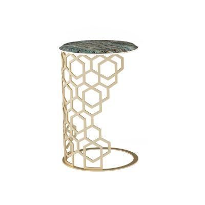 European Luxury Design Home Furniture Set Modern Living Room Martable Side Table with Metal Feet