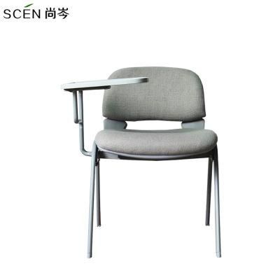 Modern Armrest Chair Mesh Training Chair Folding Study Chair with Writing Pad