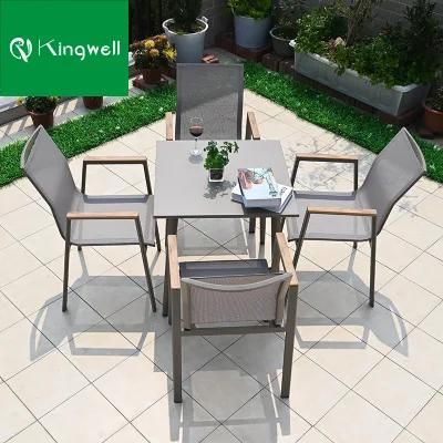 Modern Patio Furniture Stackable Chairs Outdoor Table Sets for Garden