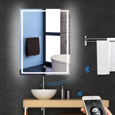 Bathroom Anti-Fog Multi-Colored Lights Bluetooth Speaker LED Mirror