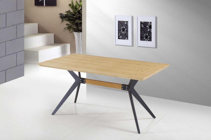 High Quality Modern Dining Coffee Wood Marble Table for Home Hotel Office Restaurant with Steel Leg
