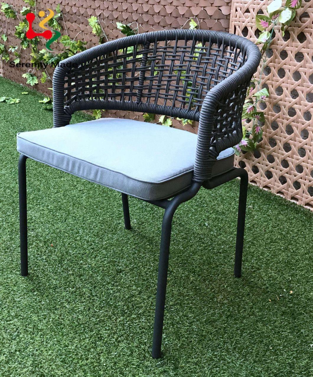 Modern Style Metal Frame Outdoor Sofa Customizable Patio Garden Leisure Rope Chair Set Furniture