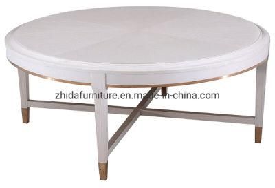 Hotel Reception Round Shape Wooden Coffee Table for Living Room