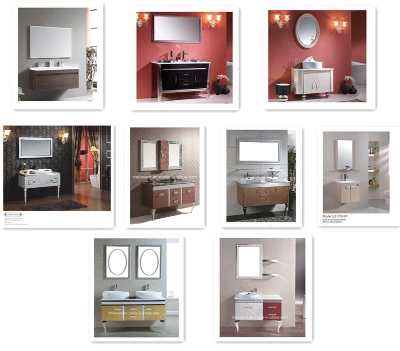 Wholesale Stainless Steel Bathroom Furniture /  White Meet Red Bathroom Vanity