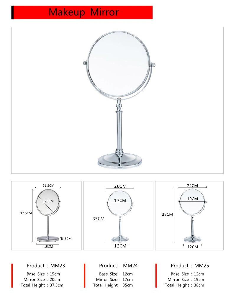 Bright Silver 7 Inch Customized Makeup Mirror Retro Desktop Dressing Table Mirror Bathroom 2X/3X/5X Magnifying Beauty Makeup Mirror
