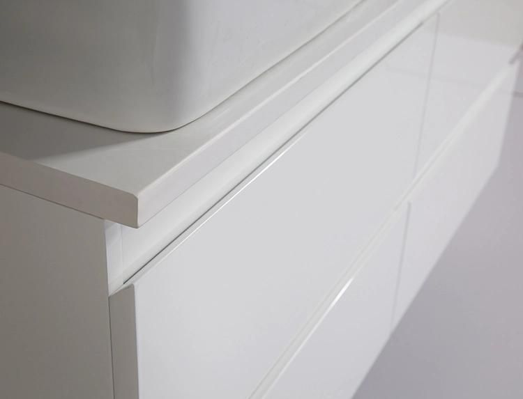 High Gloss White PU Painting Bathroom Cabinet Double Sink Bathroom Vanity