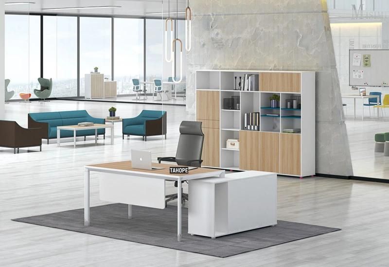 Melamine Panel Executive Used Modern Office Table with Steel Leg