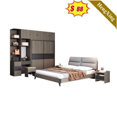 Modern Wholesale Wardrobe Mattress Hotel Double King Size Bed Cheap Home Furniture Bedroom Set
