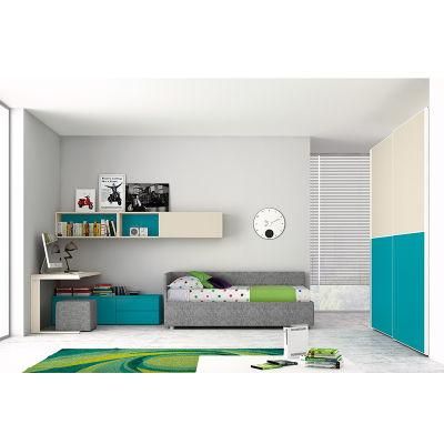 Nova High Quality Nordic Style Green Kids Bedroom Furniture Wooden Modern Kids Bed