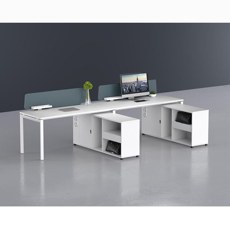 Modern White Office Furniture Two Seat Workstation Computer Office Desk
