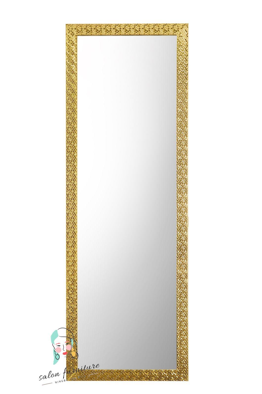 Gold Mirror Station Styling Makeup Mirror Single Beauty Salon Commercial Furniture