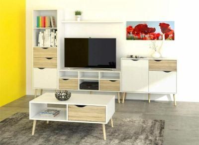 MID Century Coffee Table with 1 Drawer in White Oak