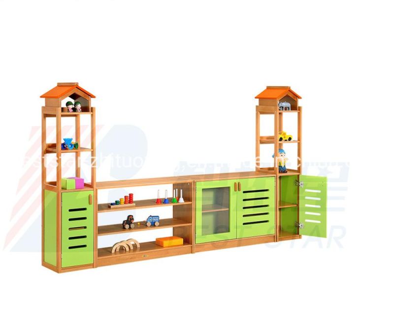 Daycare Kids Cabinet with Door, School Furniture Children Cabinet, Playroom Furniture Toy Storage Cabinet, Combination Cabinet for Kindergarten and Preschool