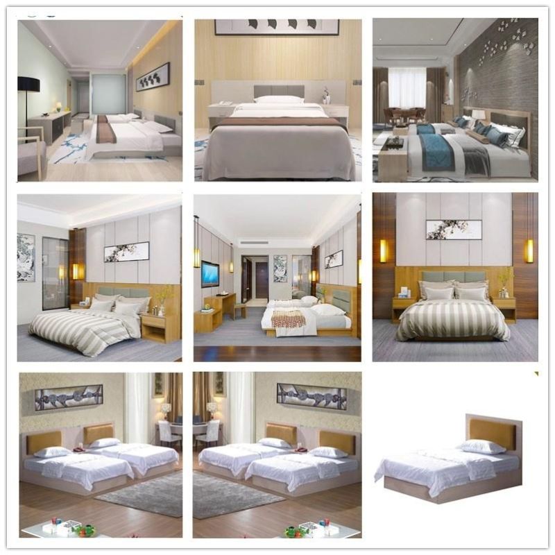 New Design Queen Size Single Bed Wooden Hotel Bedroom Furniture