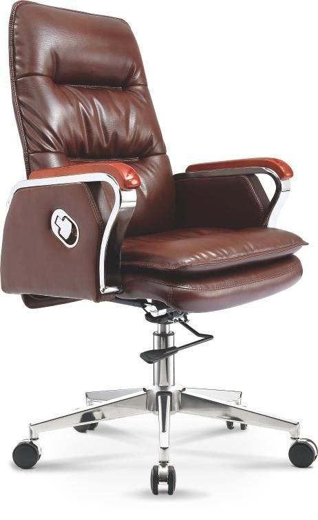 Good Quality Modern Revolving Executive Upholstery Metal Armrest Office Leather Chair