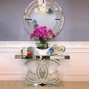High Quality Crushed Diamond Crystal Mirrored Furniture Console Table