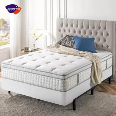 Hybrid Rolled Well Sleeping King Queen Twin Double Size Quilted Euro Top Bed Mattresses Pocket Spring Gel Memory Foam Mattress