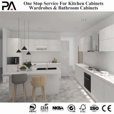 PA Australia Style Furniture White Glossy Lacquer Modern Kitchen Cabinets