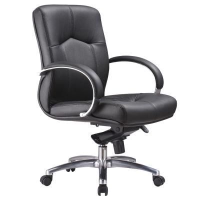 Medium Back PU Leather Chairs Leather MID Height Arm Furniture