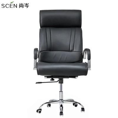 Wholesale Black Luxury Commercial Modern Adjustable Swivel Lift Chair Director Leather Office Chair with Arms