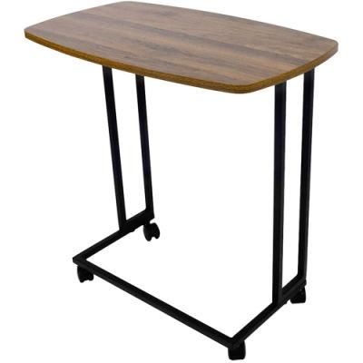 Modern Side Table, Moncot Mobile C Shaped End Table with Detachable Casters, Bed Room Laptop Bed Tray Table Portable