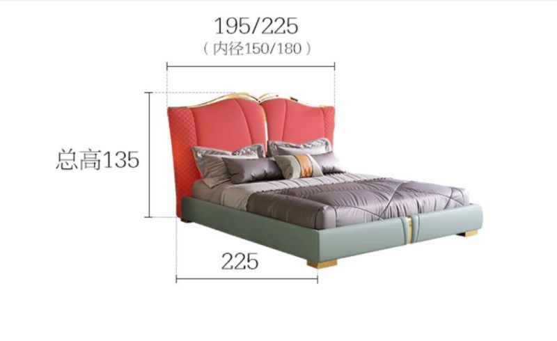 Modren Light Green Leather Sofa Bed Furniture