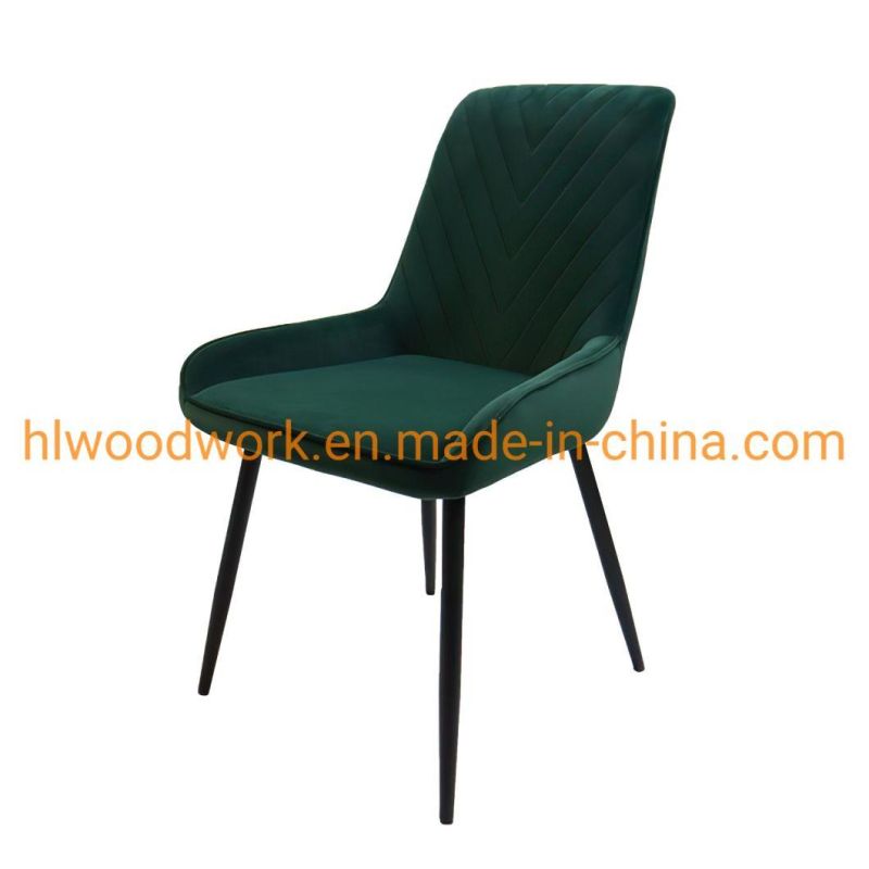 Wholesale Nordic Velvet Modern Luxury Design Furniture Dining Room Chairs Dining Chairs with Metal Legs Hotel Metal Restaurant Dining Banquet Event Chair