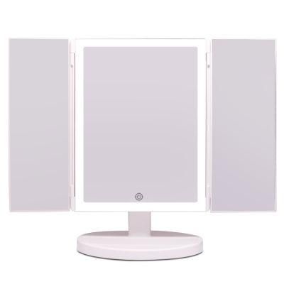 Foldable Portable Vanity Mirror for Makeup with Dimmable Colors