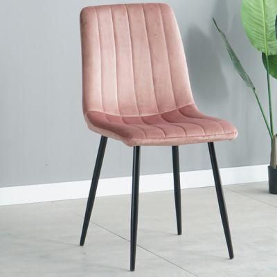 Nordic Luxury Restaurant Home Furniture Chair with Pink Color Dining Room Chair