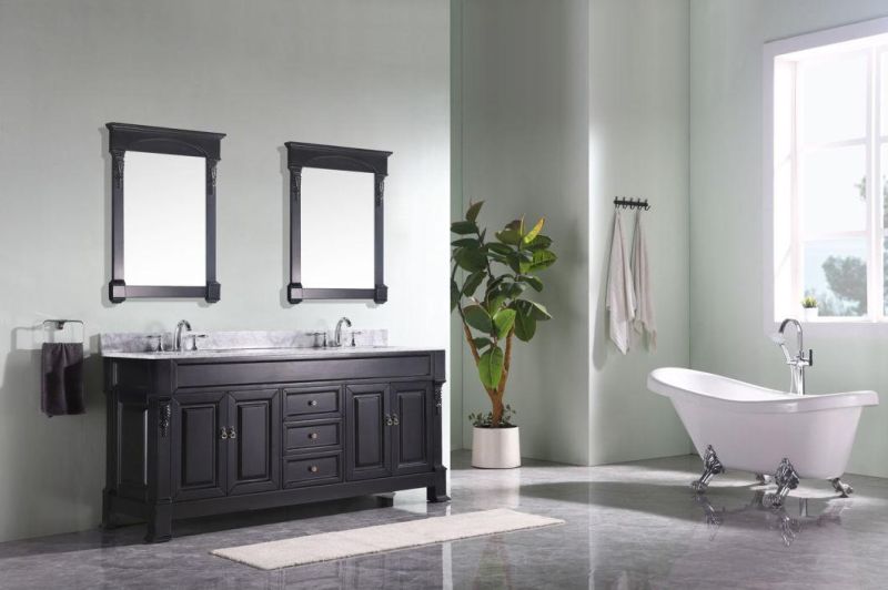 2022 New Black Double Sink Floor Type Bathroom Cabinet