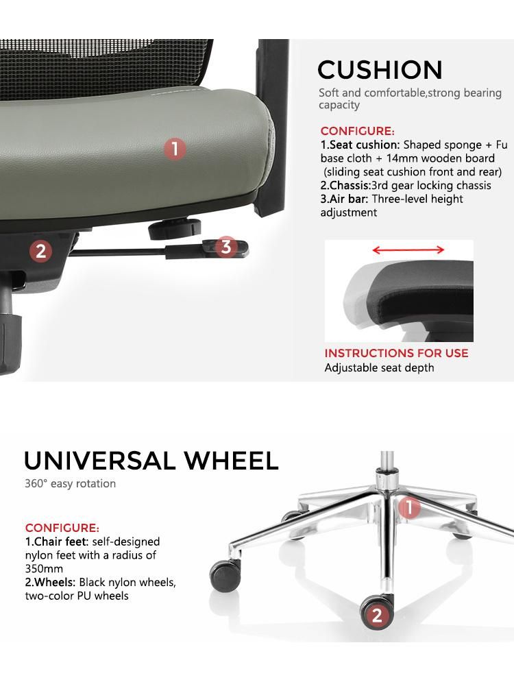 New Design Modern Comfortable CEO Reclining Swivel Desk Office Computer Mesh Adjustable Ergonomic Chairs
