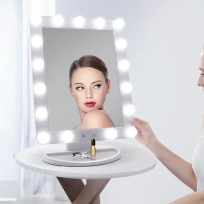 Home Decorative Lighted Standing LED Cosmetic Vanity Desktop Dressing Mirror