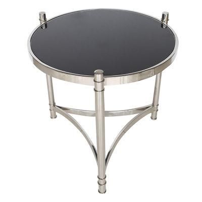 Customized Luxury Home Furniture Coffee Table with Stainless Steel and Double Level Top