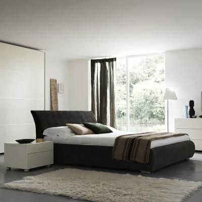 Modern Bedroom Furniture Platform Bed Upholstered Headboard King Size Bed