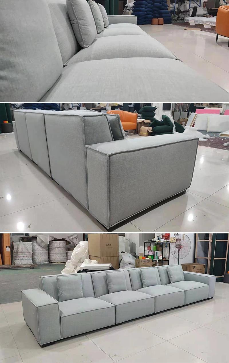 Modern Fabric Sectional Seating Leather Corner Sofa Set Leisure Home Couch for Living Room Furniture