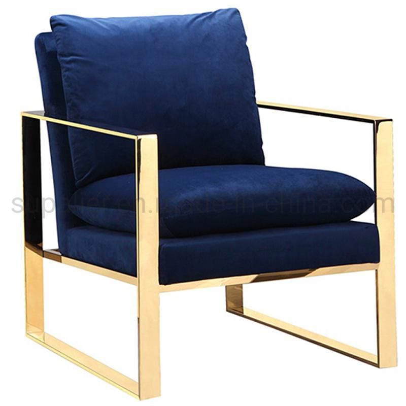 Hot Sale Living Room Furniture Blue Velvet Fabric Accent Chair