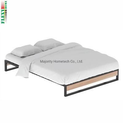 Good Design Metal and Wood Paltforma Bed with Slat Support