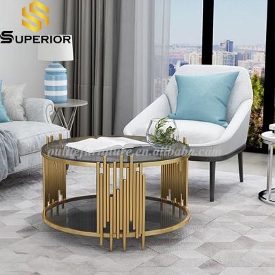 Gold Stainless Steel Frame Coffee Table for Living Room Furniture