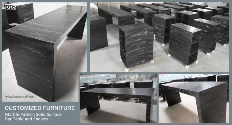 Kingkonree Modern Customized Furniture High Marble Bar Table Hosptital Reception Counter
