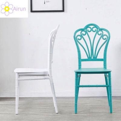 Factory Direct Sales Plastic Material Flower Back Wedding Chair Chair