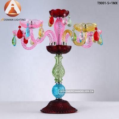Colorful Candelabra with Multi-Color Crystals