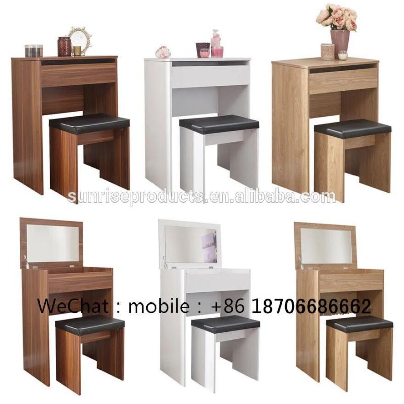 Melamine Laminated Board 3 Drawer Dressing Table