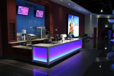 Modern Marble Coffee Restaurant LED Illuminated Bar Counter