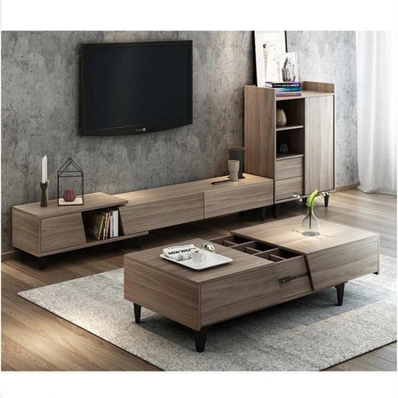 Retractable Coffee Table Living Room Wooden Furniture 0334
