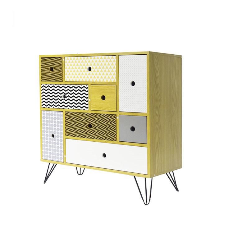 MDF Furniture 9 Drawer Wooden Dresser for Bedroom Storage