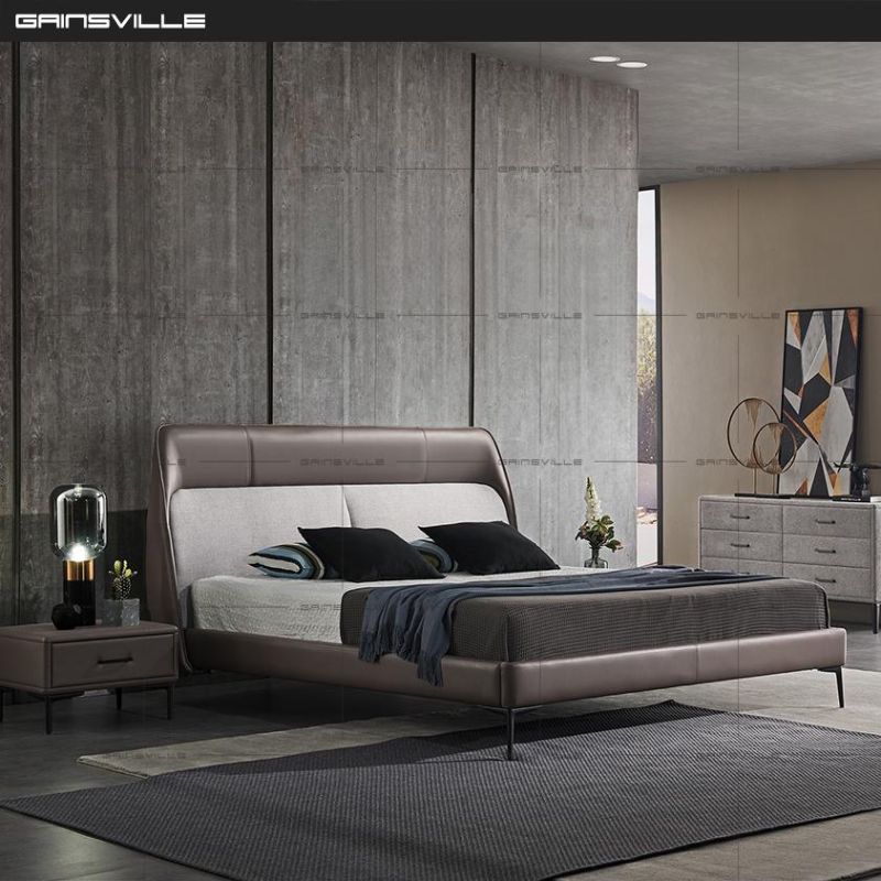 Appartment/Hotel/Home/Villa Bedroom Furniture Bed Sets Customized Modern Black Leather Bed